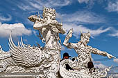 Famous Thailand temple or white temple, Wat Rong Khun,at Chiang Rai province, northern Thailand. 